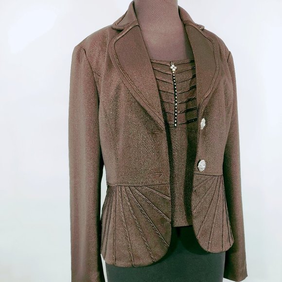 Topstitched Two-Button Jacket with matching top XL - Picture 1 of 7